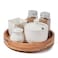 9 Inch Acacia Wood Lazy Susan Organizer for Cabinet, Lazy Susan Turntable for Countertop Table Pantry, Kitchen Turntable Storege Container