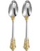 KEAWELL 2-Piece Gorgeous Large Serving Spoon, 18/10 Stainless Steel, Fine Large Serving Spoon, Sturdy Tablespoon, Dishwasher Safe, 9.4" (Gold Accent)