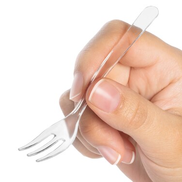 Tasting Mini Forks - LORESO 50CT Plastic Clear Mini Forks For Fruit Dessert and Frozen cakes - BPA Free, Reusable 3.8 Inches (Mini Forks 50CT Box)