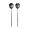 Zerophilo Salad Servers,Spoon and Fork Set 11.41 inch,18/10 Stainless Steel Salad Serving Titanium Plating (Black)