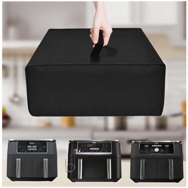 Dust Cover for Ninja DZ201 Foodi 8 QT 6-in-1 DualZone 2-Basket Air Fryer, Ninja DZ550​ 10QT 10-in-1 Air Fryer and Ninja DZ401 Foodi 10 QT 6-in-1 Air Fryer, Waterproof Dustproof Airfryer Cover (Black)