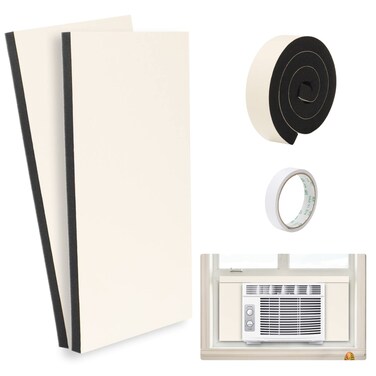 HOXHA AC Side Panels Kits, Air Conditioner Foam Insulation Window Kit 2 Pack, Air Conditioner Accessories Seal, 17 inch&times;9 inch &times;7/8 inch,White