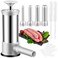 ROSROSE Sausage Stuffer Machine w/4 Stuffing Tubes, Meat Stuffer Sausage Filling, Homemade Manual Vertical Sausage Maker Tool Kit for Household Kitchen, 2.2 LBS Large Capacity