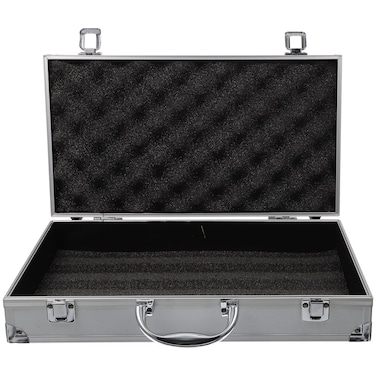 DOITOOL Silver Aluminum Briefcase with Lock, Aluminum Briefcase for Men or Women (14.1x7.8x2.9Inch)