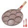 RANX INGST Ceramic Pancake Pan Induction, Nonstick Pancake Griddle with Detachable Handle, 7 Hole Smiley Face Pancake Mold Mini Pancake Maker - Brown
