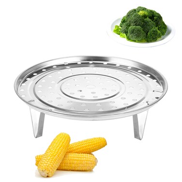 8.5 inch Steamer Basket, Stainless Steel Food Steamer Rack with Removable Stand for Steamer Cooking, Instant Pot Steamer Basket for Vegetables Dumplings (Silver 1PC)