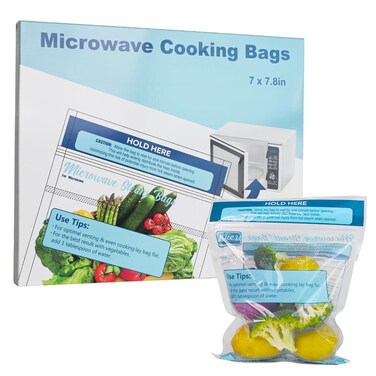 10 Pack Microwave Steamer Bag - Steam Food Storage Bags Steam Cooking Bag Microwave Steam Bags for Food Vegetables Potatoes and Meat Microwave and Freezer Safe