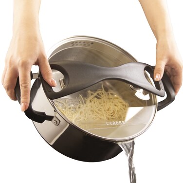Cyrder Stainless Steel Pasta Pot- Induction Pasta Pot with Strainer, Easy Stain &amp;Perfect for Single and Couple, Dishwasher Safe, 3 Quart