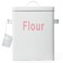Youeon 200 Oz/25 Cup Metal Flour Storage Container with Airtight Lid and Measuring Scoop, Square Flour Canister with Handle, White Flour Canister for Kitchen Counter, Farmhouse Decor