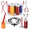 Pisol Canning Supplies Starter Kit, 7 Piece Canning Tools Set with Stainless Steel Rack, Wide Mouth Funnel, Kitchen Tongs, Jar Lifter, Magnetic Lid Lifter, jar Wrench, Bubble Popper