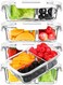 M MCIRCO [5-Pack,36 oz] Glass Meal Prep Containers 3 Compartment with Lids, Glass Lunch Containers,Food Prep Lunch Box,Bento Box, Microwave, Oven, Freezer, Dishwasher (4.5 Cups, White)