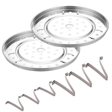 Turbokey (2 Pack) Pressure Cooker Rack Food Steam Basket Rack Dia 7.67" Inch with 3 Short and 3 Tall Detachable Legs for Small Jars- Fits Pot 5,6,8 qt Pressure Cooker (7.67"/195mm)