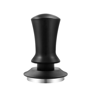 K COOL Espresso Hand Tamper, Premium Barista Coffee Tamper with Calibrated Spring, 100% Flat Stainless Steel Base Tamper for Breville Series 54mm Portafilter Basket (53mm, Black)