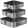 Yetthpowr Springform Cake Pan Set of 3 (9.5, 10, 11 Inch) Square Baking Pans Nonstick Cheesecake Pans with Removable Bottom Bakeware for Cake, Cheesecakes, Pizza, and Quiches