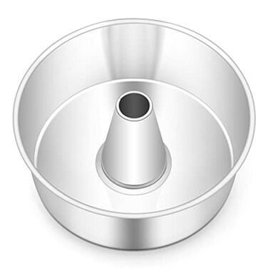 TeamFar 10inch Angel Food Cake Pan, Stainless Steel Cake Pan with Tube, Healthy &amp; Non-toxic, Sturdy &amp; One-Piece, Mirror Finish &amp; Dishwasher Safe