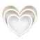 AOTASO 3 Pcs Silicone Heart Shaped Cake Pans for Valentine's Day 10 Inch 8 Inch 6 Inch Mini Small Large Heart Cake Pan Set Nonstick Silicone Heart Molds for Baking (Cream)