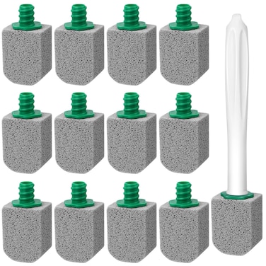 12 PCS Pumice Stone Long Handle for Toilet Bowl Cleaning, Powerfully Away Limescale Stain,Hard Water Ring, Cleaning Block for Pool Bathtubs Grill (12)