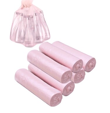 3-4 Gallon Bathroom Trash Bags 120 Count Pink Small Trash Garbage Bags, Strong Thin Material Disposable Trash Bags for Office, Home Waste Bin (Pink, 120 Count)