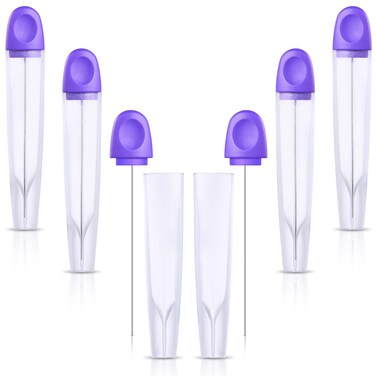6 Pieces Cake Tester Stainless Steel Baking Tester with Cover Reusable Metal Cake Tester Mini Cupcake Tester Baking Cake Tester Needle Sticks for Bread Pastry Biscuit Muffin Cookie Baking