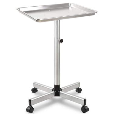 Salon Se&ntilde;or Salon Tray Cart,Aluminum Instrument Tattoo Trolley Tray with Wheels Adjustable Height,Height Adjustble Hair Color Storage Tray Cart