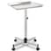 Salon Se&ntilde;or Salon Tray Cart,Aluminum Instrument Tattoo Trolley Tray with Wheels Adjustable Height,Height Adjustble Hair Color Storage Tray Cart