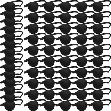 Nuanchu 18 Pcs Pirate Eye Masks Adjustable Eye Masks 3D Comfortable Single Eye Masks for Pirate Theme Party Halloween (Black)