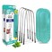 GuruNanda Tongue Scraper for Adults (4-Pack) with Travel Case, 420 Medical Grade Stainless Steel, Aids in Fresh Breath &amp; Oral Care - Travel-Friendly