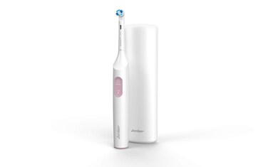 Jordan* &reg;   Clean Smile Electric Toothbrush for Adults   Rechargeable Toothbrush Electric with Quick Charge, Long-Lasting Battery, Pressure Sensor, 2 Speed Modes   Includes Travel Case   Pink Color