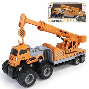 CORPER TOYS Diecast Alloy Crane Truck Toys for Kids,Push and Go Friction Powered Construction Truck Engineering Vehicle for Boys Girls Gift for Birthday Christmas