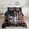 Feelyou American Flag Deer Antlers Bedding Set Hunting Camping Comforter Set for Kids Boys Girls USA Flag Comforter Tree Branch Inner Fill Duvet Set 1 Comforter Set with 1 Pillowcase Twin Size
