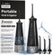 M-teeth Water Flosser Cordless, Dental Oral Irrigator with 3 Modes, 4 Jet Tips, Rechargeable Teeth Cleaner for Home Travel, Braces Care, 300ml Water Tank, IPX7 Waterproof, Black