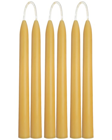 Viyffo 8 Inch Beeswax Taper Candles Set of 6, Natural Unscented Bee Wax Candle, Long Tall Tapered Candlesticks Wedding Home Decor Dinner