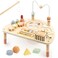 Joyreal Activity Table Busy Board for 1 Year Old, Toddler Activity Table with Fishing Game, Bead Maze, Shape Sorter, Montessori Activity Center for Boys Girls