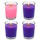 Set of 4 Advent Votive Candles Clear Glass Filled Unscented Soy Wax Candle for Advent Christmas Holidays - 3 Purple and 1 Pink