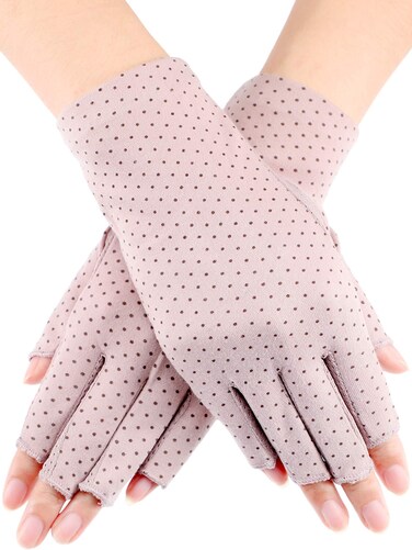 Maxdot Fingerless Gloves Non Slip UV Protection Driving Gloves Summer Outdoor Gloves for Women(1 Pair,Purple)