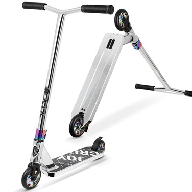 Pro Trick Scooter, Freestyle Stunt Scooter for Teens Adults and 8 Years Up Kids - Complete Beginner and Intermediate BMX Scooter (Silver)