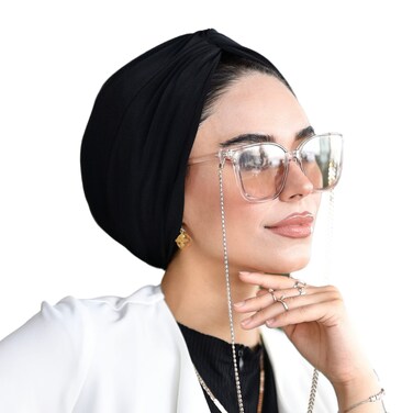 para life Knot Turbans-Turbans For Women-Hijab For Women Hair Wraps-Chemo-Cancer Head Wraps For Women Hijab Undercap-Instant Hijab (Knot Turban, Black)