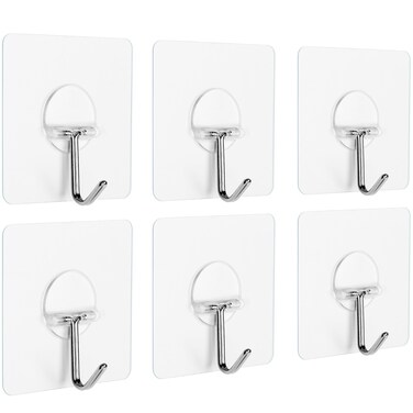 Anwenk Wall Hooks Adhesive Wall Hanging Hooks Stick On Hooks Ceiling Hanger Damage Free Hanging, Reusable Waterproof OilProof for Home, Bathroom, Kitchen, Refrigerator Door, Keys