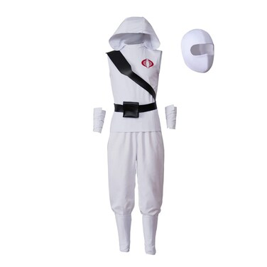 Men&rsquo;s Storm Shadow G.I.Joe Ninja Adult Cosplay Costume White Battle Suit with Accessories