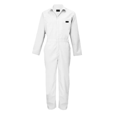 ACTIVE UNIFORMS Overall Workwear Men Long Sleeve Coveralls, White (Large)