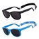 MAXJULI Baby Infant Sunglasses Safe, Soft, With Adjustable Strap 0-24 Months BPA Free (Black/Black+Blue/Black