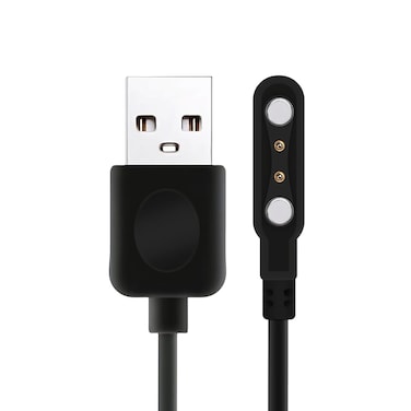 BaiWeiDun Smart Watch Charger Cable, Magnetic SmartWatch Accessories Charger Cable 2 Pin Cord, Charger Contact pin spacing 4 mm (Black)