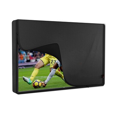iBirdie Outdoor TV Cover 70 to 75 inch Waterproof, Cover Size 68''W x 42''H, Weatherproof, with Zipper for Outside Flat Screen 70 to 75 inch TV, Black, 600D Thick Fabric Protector