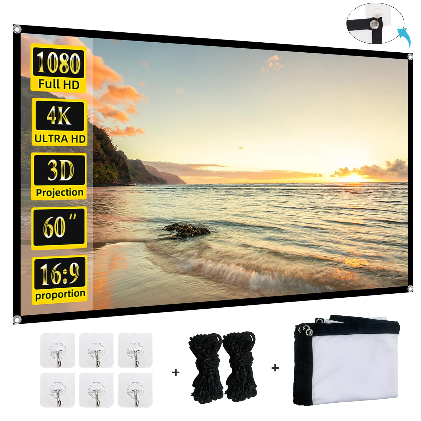 Xinlemy Xinlemy Foldable 60-inch Projector Screen 60 inch
