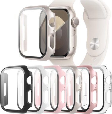 QCKANLJ 6-Pack Case Compatible with Apple Watch Series 10 42mm with Tempered Glass Screen Protector, Ultra-Thin Hard PC Protective Face Cover Bumper for iWatch 10 42mm