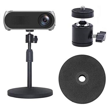 Coret Desktop Mini Projector Stand, for Projector CCTV DVR, Angle Adjustable Mini Projector Stand 3/8in Mounting Screw with 1/4 Screw 360&deg; Rotatable Adapter Ball Head