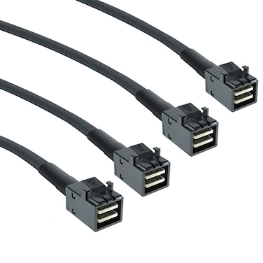 2 Pack 12G Internal Mini SAS HD SFF-8643 to SFF-8643 Cable, 0.5m Internal Mini SAS to Mini SAS Cable, 36 Pin, with Sideband, 100 Ohm, Flexible, Support RAID, PCIE Controller, 0.5-Meter(1.6ft)