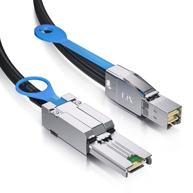 ipolex External Mini SAS HD SFF-8644 to SFF-8088 Hybrid Cable for Server, Raid Card &amp; PCI Express Controller, 1-m(3.28ft)
