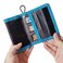 Memory Card Wallet - SD Card Storage - Slim and Foldable with Transparent Slots - Can Carry Up to 15 SD Cards - Straps with Tether Included - (Black/Blue)