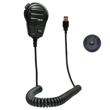 HYSHIKRA USB-A Microphone, Mic PTT and Programmable Key for American Truck Simulator, PC, Laptop, Cellphones, PC Game w/Microphone Holder and Programming Software(Without Speaker Function)